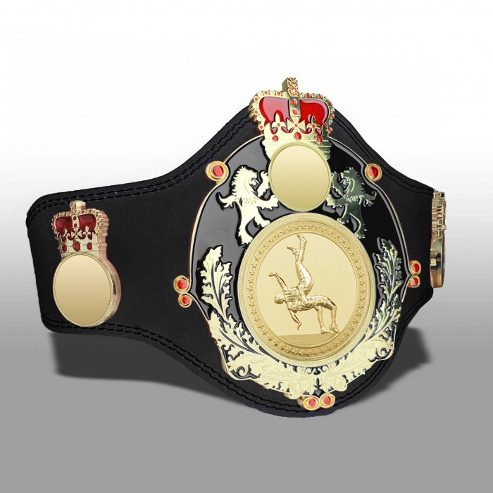 QUEENSBURY PLT LEATHER WRESTLING CHAMPIONSHIP BELT-PLTQUEEN/B/G/WRESTG - AVAILABLE IN 4 COLOURS